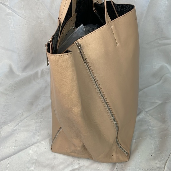 Rare Celine Horizontal Zip Gusset Cabas Tote Bag Large Shopper Beige Leather - Picture 6 of 16